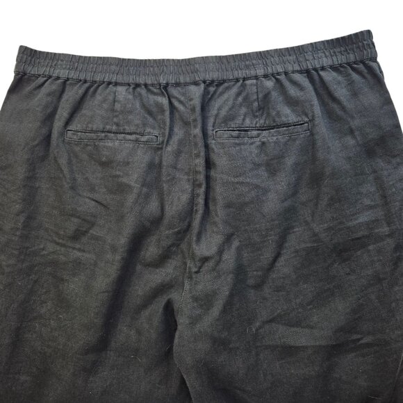 J.Jill Love Linen 2XL Black Relaxed Fit Cropped Pants Elastic Waist - Picture 11 of 16